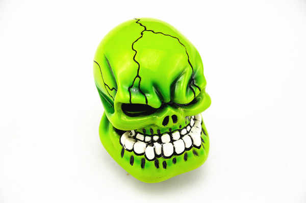 Free shipping Custom Bone Skull Style Stick Shift Gear Lever Shifter Knob Car Universal Green