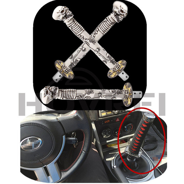 Universal Samurai Skull Head Ninja Car Gear Shifter Knob Skull Shifter Lever Fit Skull bone For Toyota Honda mitsubishi nissan