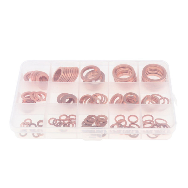 150 Pcs,15 Sizes, Copper Metric Sealing Washers Assortment Set Auto Repair