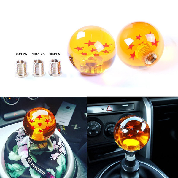 Car Gear Z Shift Knob Dragon Ball 7 Stars Amber-colored knob M12/10/8 for Honda