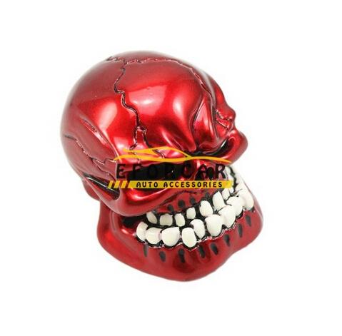 Manual Car Gear Shift Knob Wicked Carved Skull Gear Shift Knob Personality Transmission Gear Stick Red/ Black