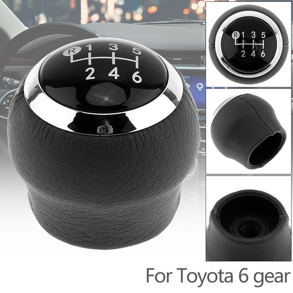 6 Speed ABS Plastic + PU Leather Manual Transmission Gear Shift Handball Knob for Toyota / Corolla 1.8MT 2007-2013 CIA_30T