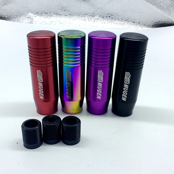 Free Shipping Neo Chrome New Racing Mugen Shift Knob for Honda Acura Universal Car Gear Shift Knob with 3 Adapters