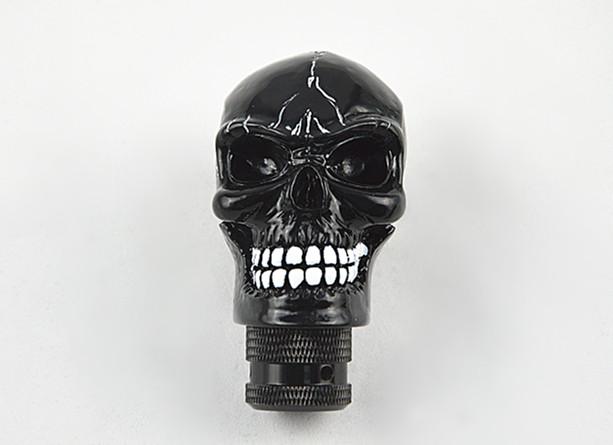 Free shipping Universal Manual Car Gear stick Shift Shifter Lever Knob Wicked Carved Skull New Decoration black Shift Knob