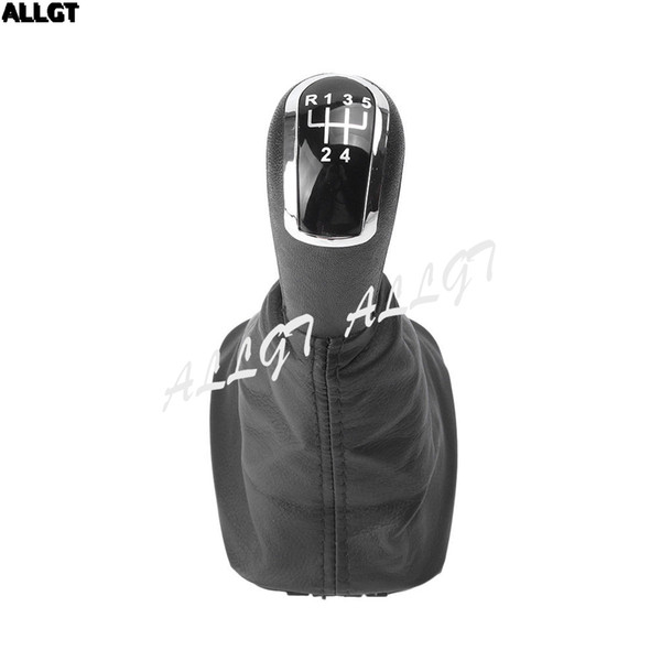 5 Speed Shift Knob Black Leather Cover For Skoda Fabia 2000 2001 2002 2003 2004 2005 2006 2007 2008 2010 2011 2012 2013