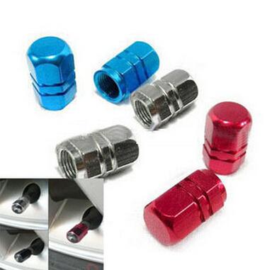 Good quality aluminum air valve cover cap red for tire stem wheel rim tyre all car universal 40pcs