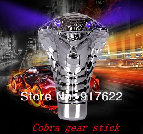 Universal car styling Cool Snake cae Gear Shift Knob lever Stick Lighted Gears Rally Racing Shifter for Manual Transmission Blue Red led Eye