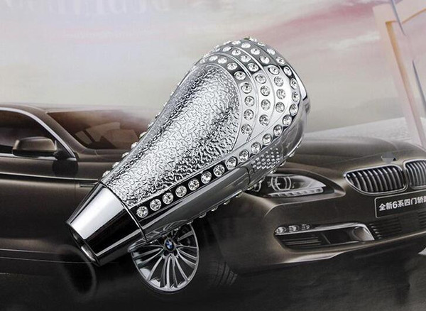 Bling Crystal Diamond Rhinestone Shift Knob Manual Automatic BUTTON-LESS Operated Shifter Fit CarTruck SUV