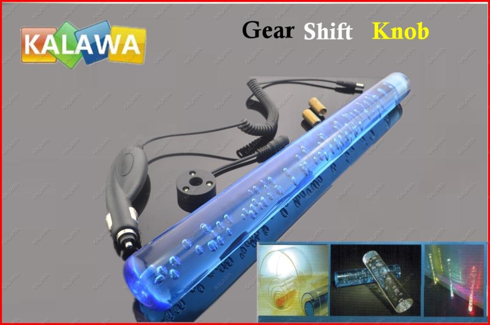 1 PC 400mm Length Crystal acrylic Gear Shift Knob with subulate bubble BLUE Shift Lever for manual transmission FFF freeshipping