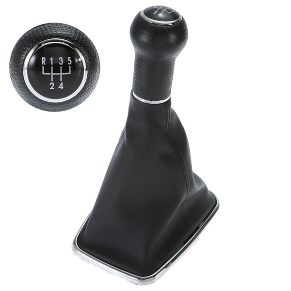 Universal 5 Speed Leather Shift Knob Shifter Manual Car Gear Lever for VW 1999-2004 Mk4 Golf JETTA 05 Bora Black PU Hot Sell