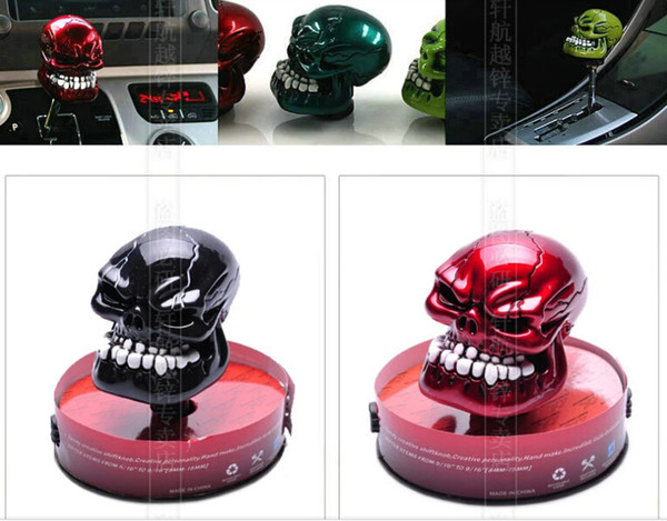 wholesal Universal Cool Skull head car Gear lever Shift Knob Stick Lighted Gears Rally Shifter Manual light racing modified car accessories