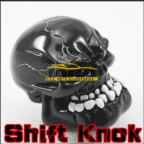 Universal Manual car Gear Shift Knob kit Wicked Carved Skull Gear Shift Knob Personality Transmission Gear Stick Red/ Black