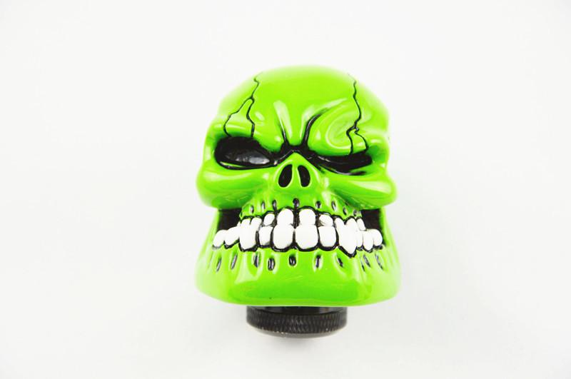 Gear Shift Knob Custom Bone Skull Style Stick Shift Gear Lever Shifter Knob Car Universal Green