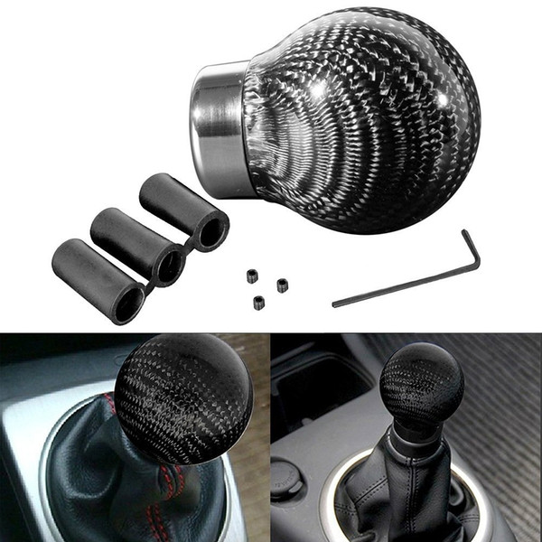 Manual/Automatic Car Real Carbon Fiber Ball Gear Shift Shifter Knob Head