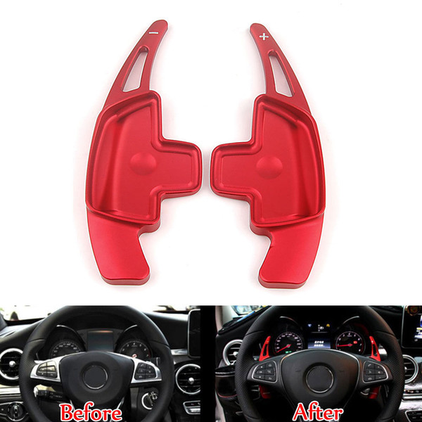 2pcs Aluminum Alloy Steering Wheel Shift Gear Paddle Extension Fit For 2015 E Class C180L C200L CLA Car Styling Car Accessories