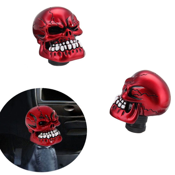 NEW Red Skull Head Universal Car Truck Manual Stick Gear Shift Knob Lever Shifter Free shipping