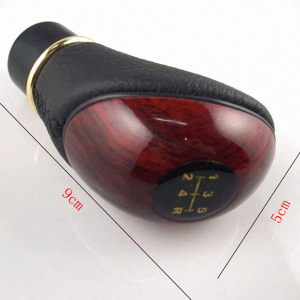 Car SUV Manual 5 Speed Gear Stick Shift Knob Cover Handle Shifter Lever Mahogany