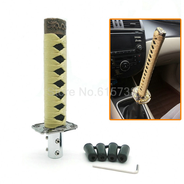 Black+Yellow JDM Samurai Sword Shift Knob Shifter Katana Metal Weighted Sport With Adapter 150mm