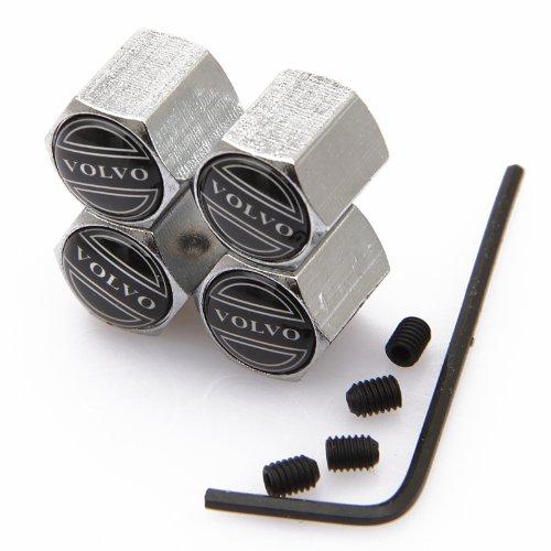 4Pcs/Lot Chrome Anti-theft Metal Car Wheel Tyre Tire Stem Air Valve Cap for Volvo model