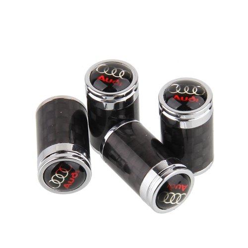 4pcs/lot Carbon Fiber Universal Auto Car Wheel Tire Valve Stem Air Caps Covers fit for AUDI STYLE 1