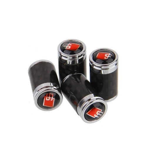 4pcs/lot Carbon Fiber Universal Auto Car Wheel Tire Valve Stem Air Caps Covers fit for AUDI MODEL STYLE 2