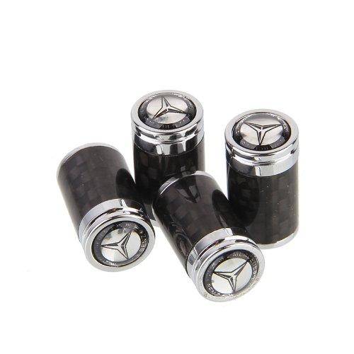 4pcs/lot Carbon Fiber Universal Auto Car Wheel Tire Valve Stem Air Caps Covers fit for Mercedes-Benz