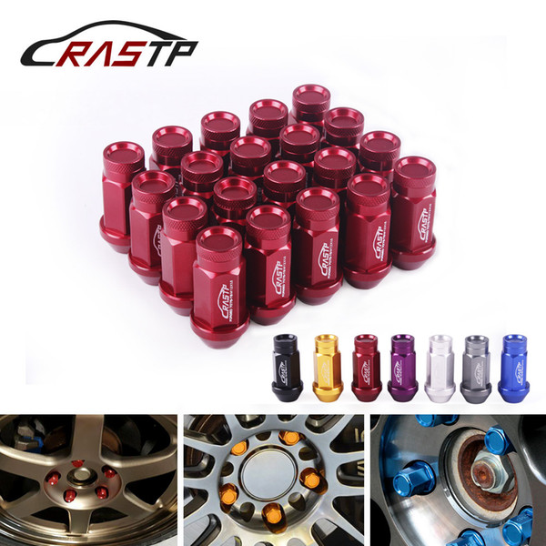 RASTP-Fashion Design 20Pcs/Set Racing 50mm Wheel Lug Nuts Forged 7075-T6 Aluminum Lug Nuts M12x1.5/M12x1.25 for Toyota/Honda RS-LN047