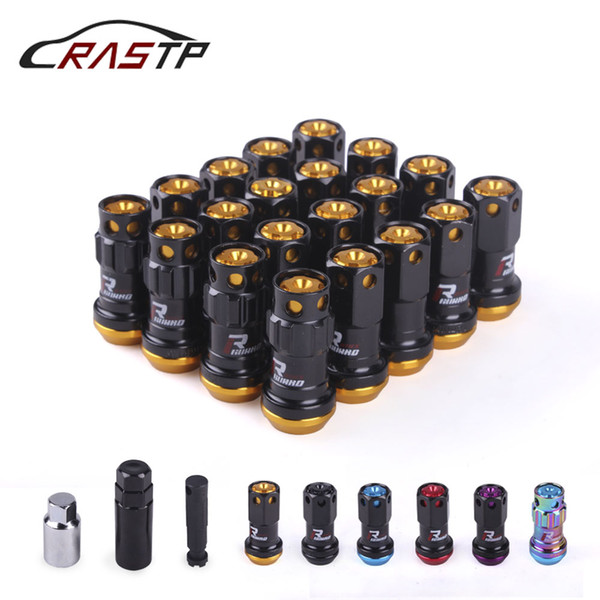 RASTP-New R40 Style 44mm Aluminum Wheel Lug Nuts M12x1.5/1.25 20pcs Racing Lock Lug Nuts RS-LN046