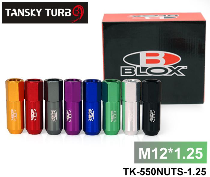 Tansky - Blox Forged 7075 Aluminum Lug Nuts P: 1.25, L: 60mm (red, blue, black, purple, silver, golden, green,titanium) TK-550NUTS-1.25