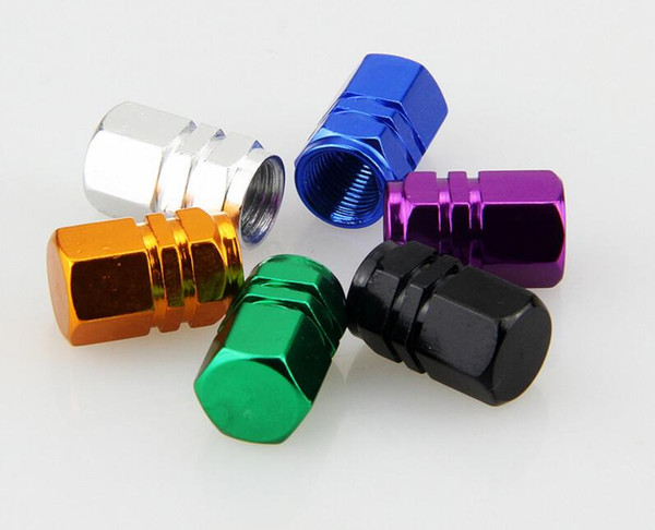 High quality Car Accessories Seiko hexagon Tire Cap Aluminum Alloy Colorful Tire Valve Cap Round Valve Cap Universal two shape