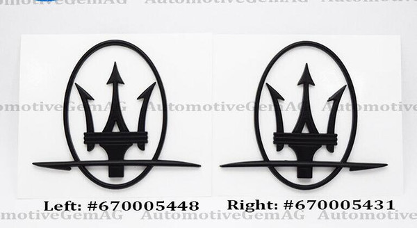 OEM for Maserati Emblem Quarterpanel Black Logo Emblem Badge Ghibli Quattroporte