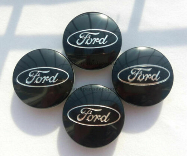 4 Black Center Wheel Hub Caps For Ford Focus Fusion Fiesta Edge Escape Cmax 54mm