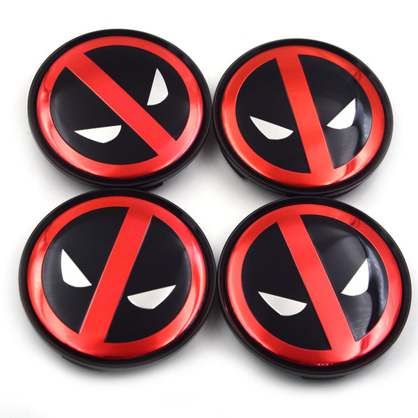 4pcs/set 63mm Deadpool Wheel Center Caps Emblem Badge Car Covers Hub Cap sticker Car Styling