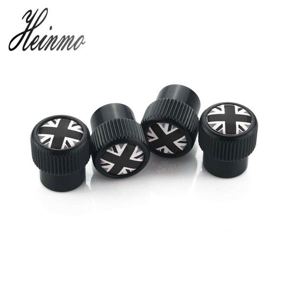 Black Grey Union Jack Valve Stem Caps For MINI Cooper S One R55 R56 R57 F58 F60