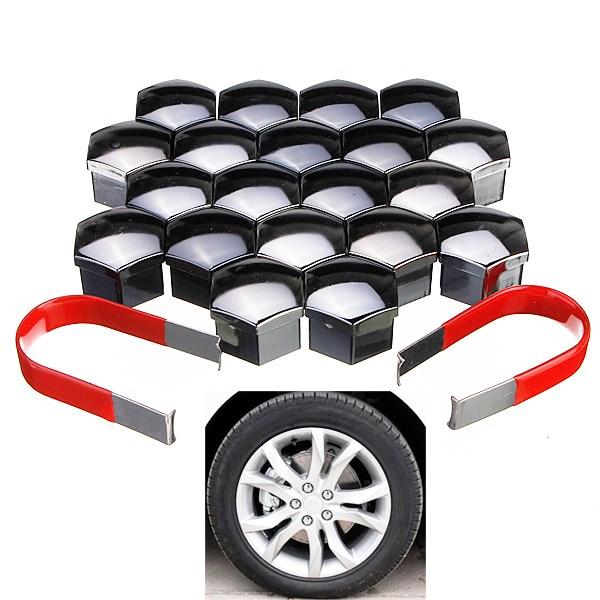 20pcs/set 19mm Car Plastic Caps Bolts Covers Nuts Alloy Wheel Protectors Smoke Chrome