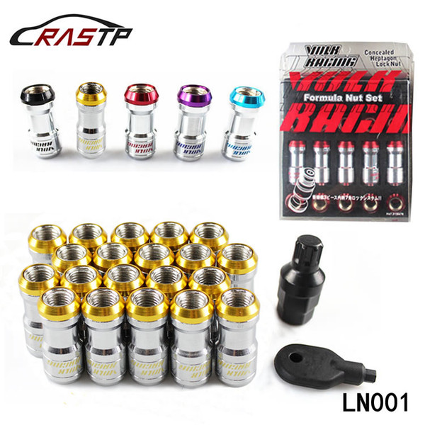 20 Pcs Volk RAYS Racing Formula Nut Set Wheel Lug Nut M12x1.5 or M12x1.25 L=45mm Black Red Gold Purple RS-LN001