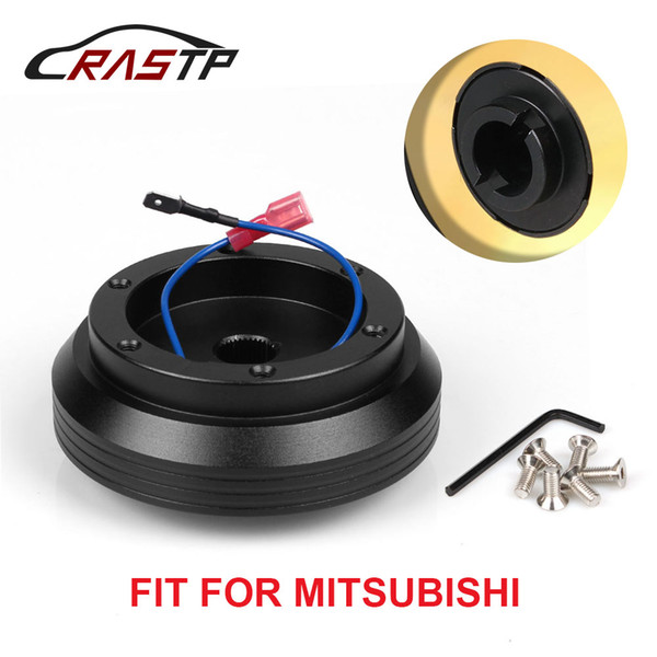 RASTP - High Quality Aluminum Steering Wheel Hub Adapter Boss Kit for Mitsubishi Black Car Accessories RS-QR012