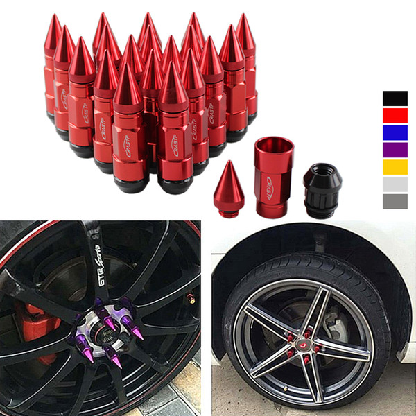 RASTP -Multi Function Anti Theft Racing Car Tires Spike Lug Nuts,JDM Sytle Anodized Universal Wheel Lug Nuts M12*1.5mm RS-LN043