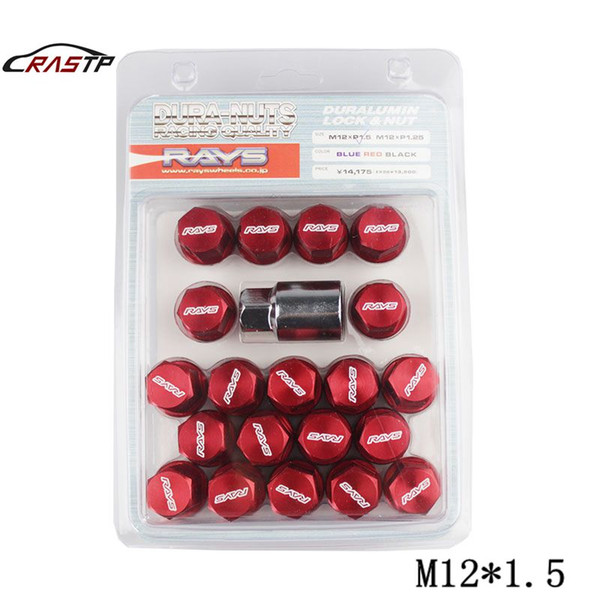 RASTP RAY Alloy Aluminum Wheel Racing Car Lug Nuts Length 35MM 12x1.5 Colorful Red RS-LN005