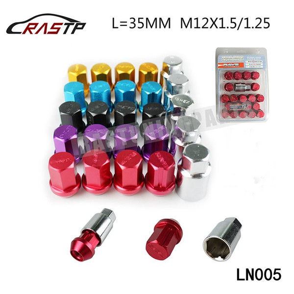 RASTP - RAYS VOLK Alloy Aluminum Wheel Lock Nuts Racing Lug Nuts Length 35MM 12x1.5/1.25 RS-LN005