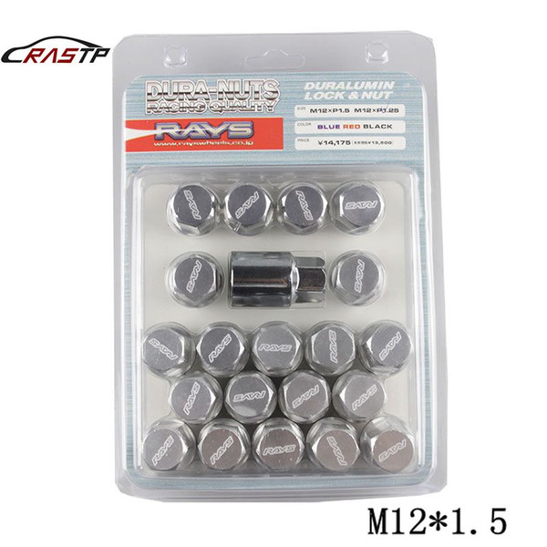 RASTP Colorful Alloy Aluminum Wheel Racing Car Lock Lug Nuts Length 35MM 12x1.5 Silver RS-LN005