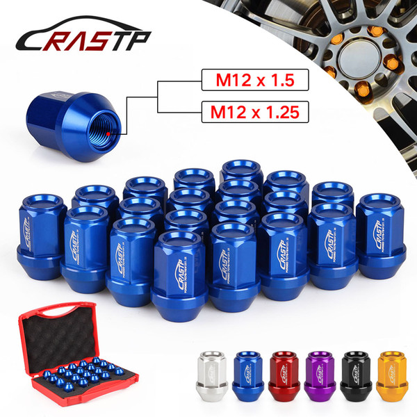 RASTP - New Arrived 20PCS Racing Forged 7075-T6 Lightweight Lug Nuts 35MM Wheel Lug Nut M12x1.5 M12x1.25 Car Accessory RS-LN045