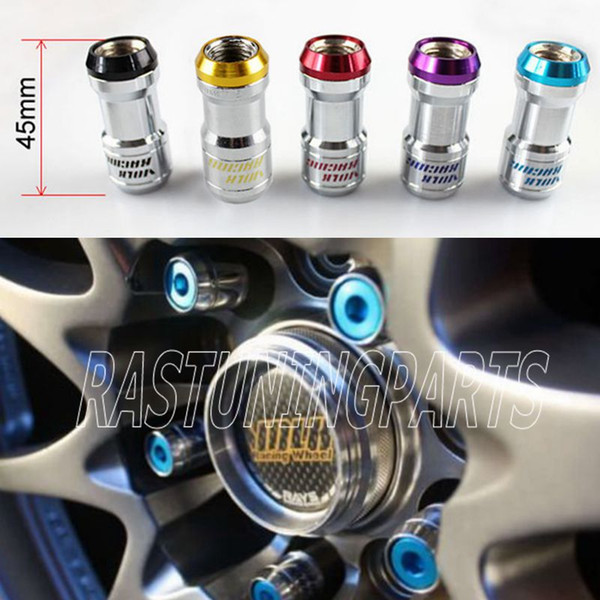 RASTP -20 Pcs Volk RAYS Racing Formula Nut Set Wheel Lug Nut M12x1.5 or M12x1.25 L=45mm Black Red Gold Purple RS-LN001