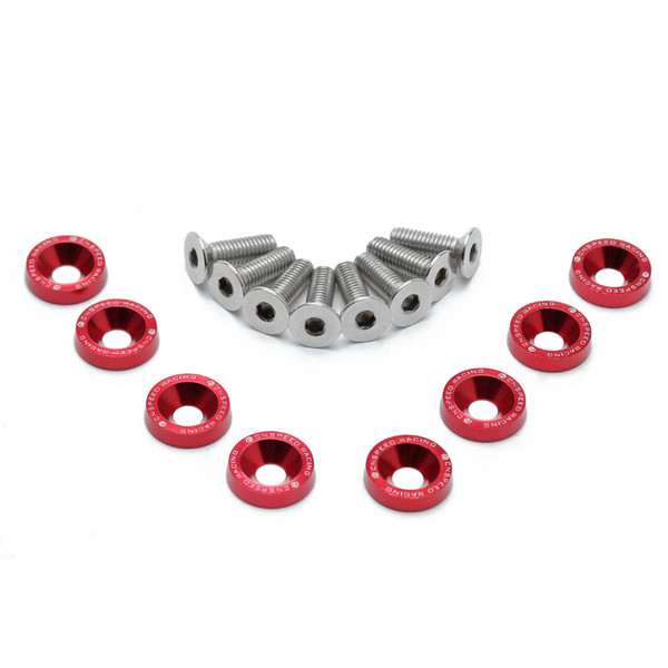 CNSPEED Fender Washers Aluminum Screws 6mm washers and bolt For Honda Civic Integra RSX EK EG DC 8pcs/set