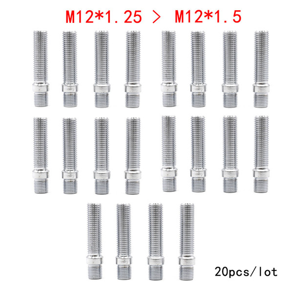 CNSPEED 20PCS M12*1.25 TO M12*1.5 WHEEL STUD CONVERSION TALL LUG BOLTS TO STUDS 58MM