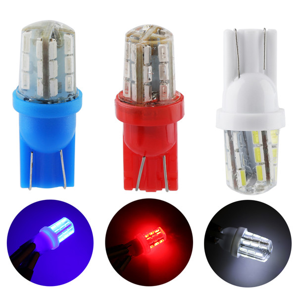 T10 W5W 194 168 Silica Clearance Lights 3014 24 SMD LED Car Instrument Reading Door Lamps Pathway Lighting DC 12V