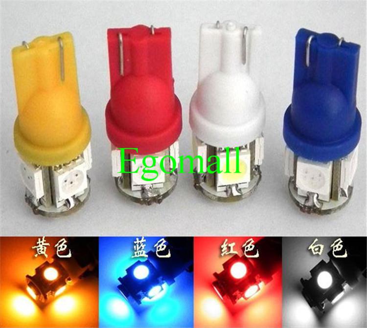 T10 5 5050 SMD Bulbs Side Car LED Light 194 168 W5W 161 168 Wedge Xenon 12V White red blue yellow