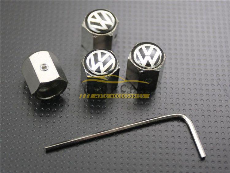 10Sets/Lot Volkswagen Wheel Tyre Tire Valve Stem Air Dust Covers Caps Anti-Theft Locking VW Wholesale