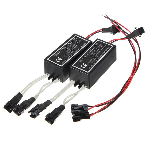 Pair 4-outputs CCFL Spare Inverter Ballast for Angel Eyes Halo Rings Kit 12V New order<$18no tracking