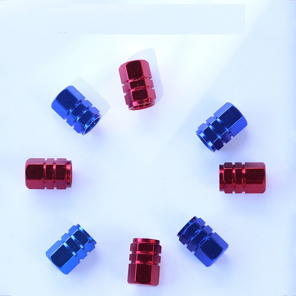 Aluminum alloy automobile valve cap, Blue and Red tyre valve cap for BMW,Audi, sports car&roadster, 4 pcs per set